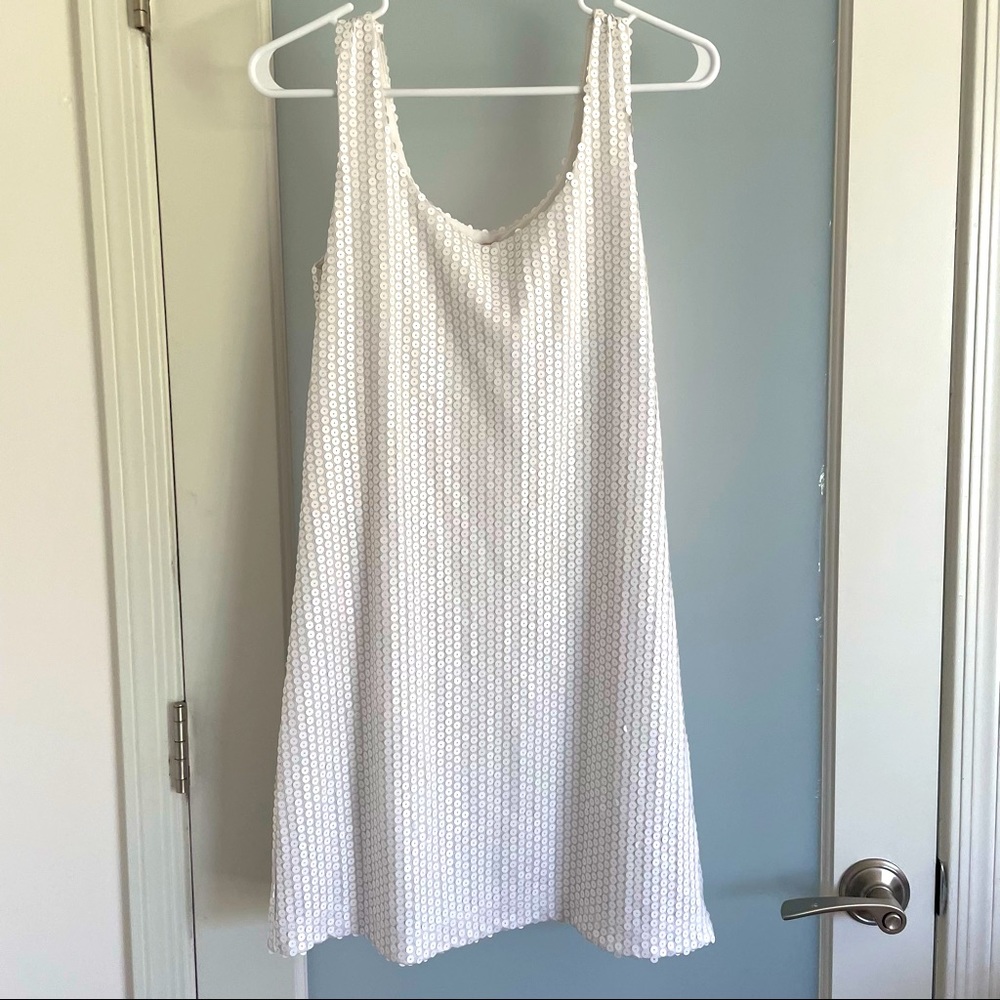 Bailey 44 White Sequin Shift Dress
